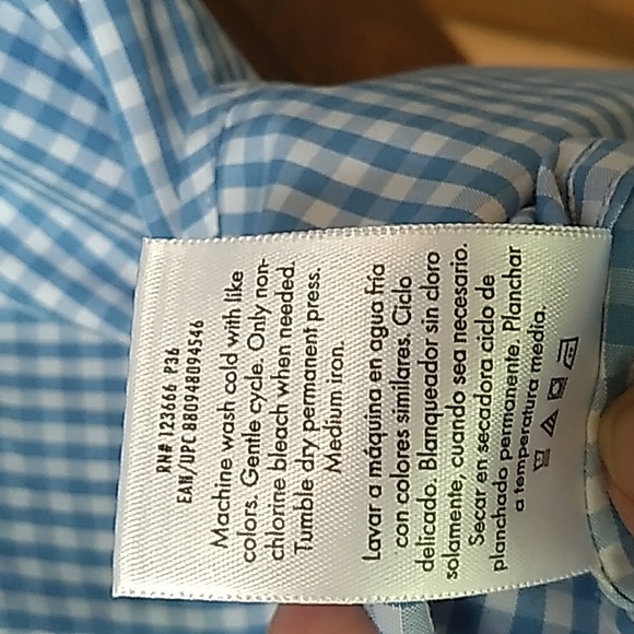 Mens XL blue checked button up long sleeve Shirt by George. - Picture 4 of 4